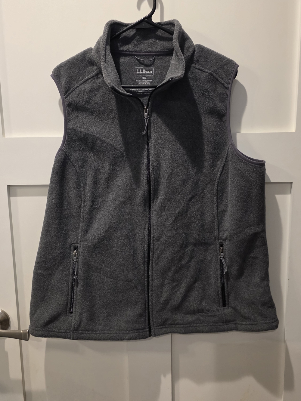 L.L. Bean Women’s 1X Mountain Classic Fleece Vest Charcoal Grey Polartec Trail